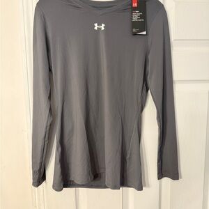 Under Armour Gray Fitted Long Sleeve Tee